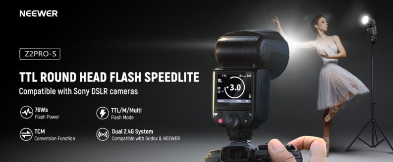 NEEWER Z2 Pro-S TTL Round Head Flash Speedlite For Sony