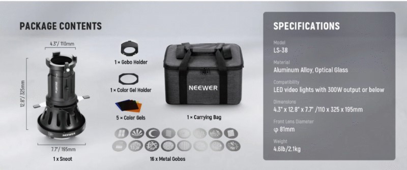 Neewer Spotlight Mount LS-38 Set 40°