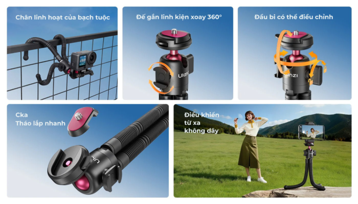 Ulanzi MT91 tích hợp xoay 360°